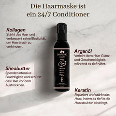 Diamond Hair Leave-In Maske mit Keratin für Reparatur und Hitzeschutz
